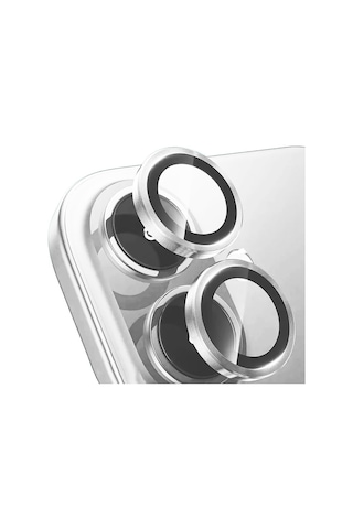 Apple iPhone Uyumlu  16 Frm Mikro Kamera Lens Koruyucu - Gümüş Gümüş