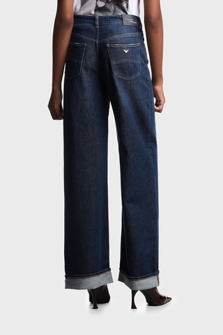 Emporio Armani Pamuklu Relaxed Fit Geniş Paça Vintage Görünümlü Jeans Kadın Kot Pantolon Ew000737 Af17033 Mb001 Lacivert