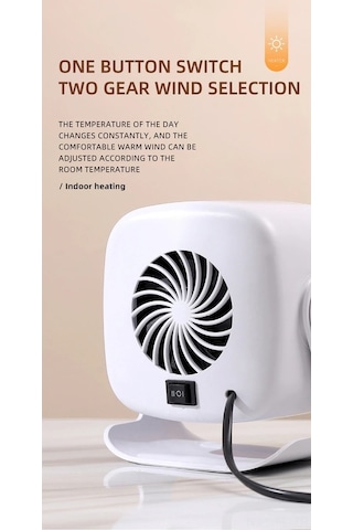 Pazly Abs Masaüstü Fanlı Taşınabilir Isıtıcı, Ofis Banyo Kullanıma Uygun, 800w'dan Az Güçlü, Ce Onaylı, Hafif Ve Dayanıklı