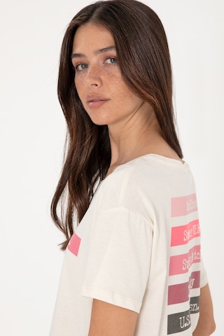 U.S. Polo Assn. Kadın Krem Bisiklet Yaka Tişört 50299669-VR071