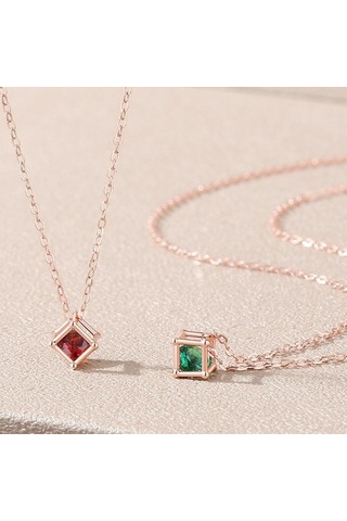 Yeşil Tancise 925 Ayar Gümüş Klasik Kadın Kolye Kolye Zirkon Moda Hediye