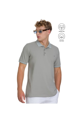 Hatemoğlu Haki Regular Fit 100% Pamuklu Polo Yaka Tişört 1999775 Haki-02