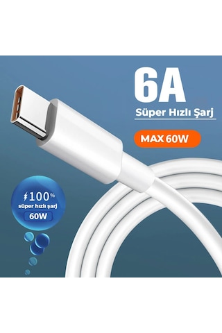 Schitec 6a 60w Type-c To Type-c 2metre Süper Hızlı Data Ve Şarj Kablosu