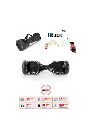 Citymate Hoverboard 6.5 inch Elektrikli Kaykay Scooter Full Ledli Bluetooth Hoparlörlü Çanta Hediye D01