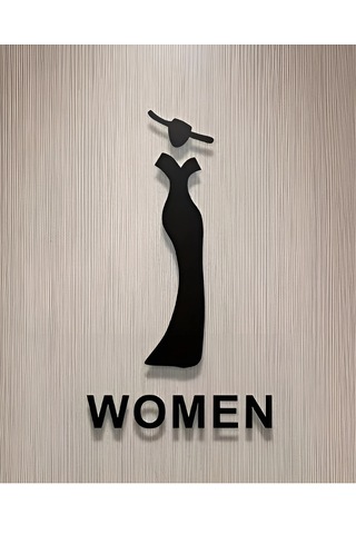 Ahşap Tuvalet Wc Yönlendirme Levhası