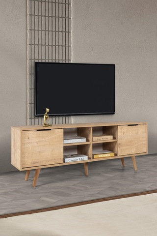 3622 Sina 160 Cm Ahşap Ayaklı , Metal Kulplu Tv Ünitesi , Safir , Tv Sehpası , Salon Safir