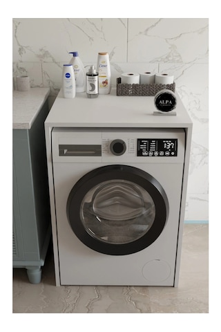 Modern Çamaşır Makinesi Kaplama Dolabı Tezgah Koruyucu Çok Amaçlı Banyo Düzenleyici Beyaz