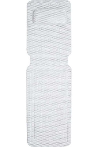 Moly Banyo Tepsi Kaymazlık + Yastık - Pvc, 125x36cm, Beyaz, Boyun Desteği, Dayanıklı Diğer