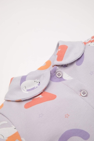 Defacto Kız Bebek Pijama Takım Desenli Uzun Kollu Üst Beli Lastikli Uzun Alt D5365A524WNPR305 Mor