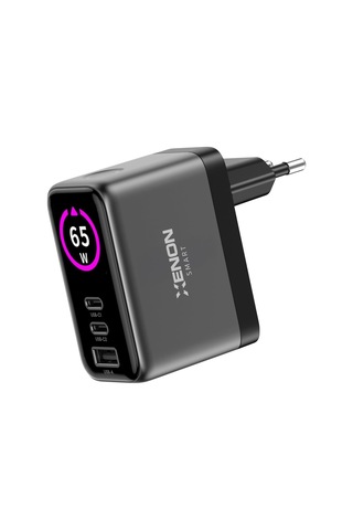 Hızlı Şarj Adaptörü 65w Gan 2x Usb-c Ve 1 Usb-a Çıkışlı Pd Pps Dijital Güç Ekranlı X6414