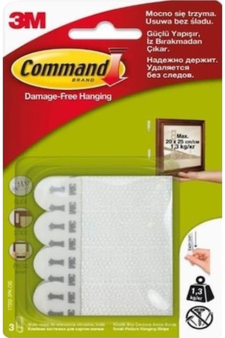 3M Command 17202 Küçük Boy Cırt Bant (3 Çift)