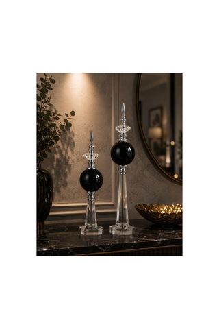 Krom Kristal Detaylı Metal Dekoratif Aksesuar