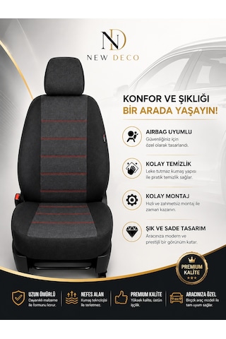 Renault Brodway Sedan 1981-1999 Uyumlu Oto Koltuk Kılıfı Tam Set Airbag Uyumlu 4 Mevsim Cotfit Serisi 28441125