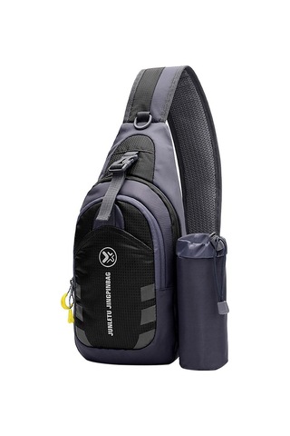 Erkek Kadın Göğüs Crossbody Çanta Sling Sırt Çantası Seyahat Sırt Çantası Omuz Çantası - Siyah