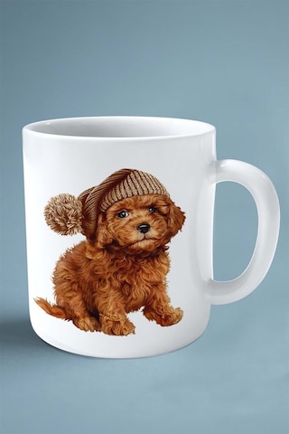 Poodle Köpek Isimli Kişiye Özel Baskılı Kupa Bardak Bere Çok Renkli