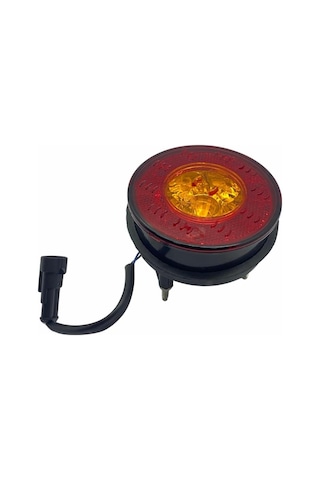 Farba 12v Sinyal Lambası+desenli Reflektör Yuvarlak Turuncu 6 Ledli 98 Mm