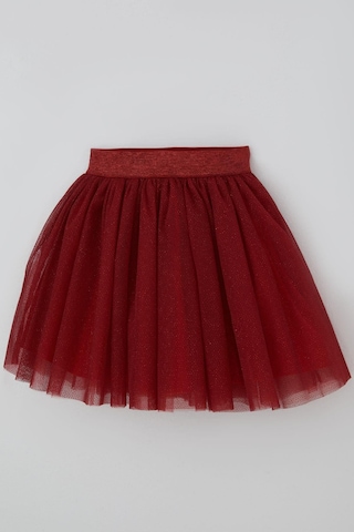 Breeze Kız Çocuk Tütü Etek Kırmızı Simli Beli Lastikli 5-10 Yaş, Bordo