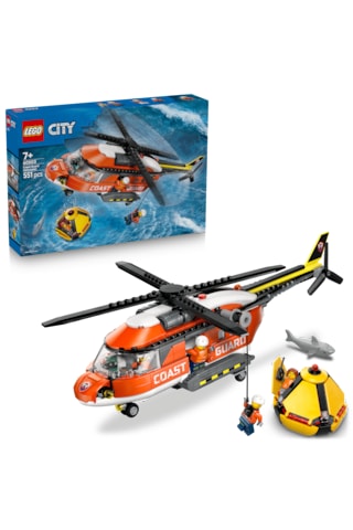LEGO® City Sahil Güvenlik Helikopteri 60503 - 7 Yaş ve Üzeri Çocuklar için 4 Minifigür İçeren Yaratıcı Oyuncak Yapım Seti (551P)