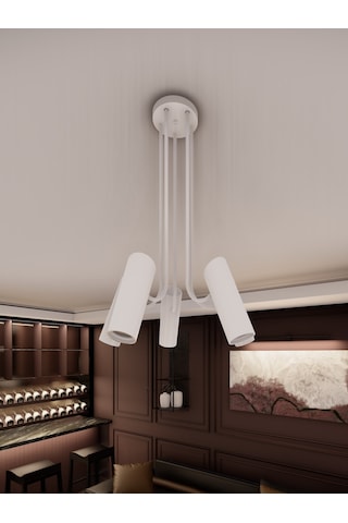 Lyra Beyaz Minimalist 5 Li Spot Avize Gu10 Duylu