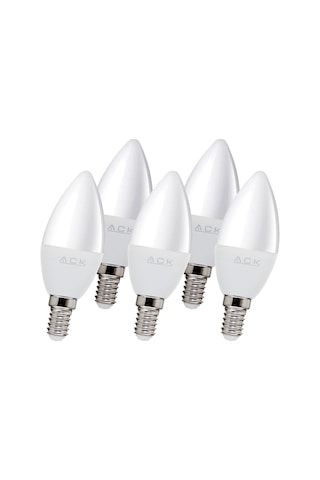 Ack 7w E14 Led Ampul 6500k Beyaz Aa09-00713 5'li Paket