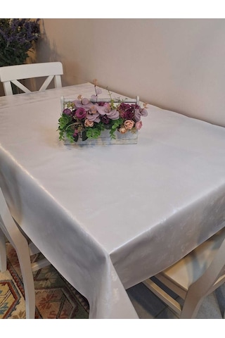 Elyaflı Pvc Masa Örtüsü Modern, Dayanıklı, Silinebilir Ve Şık Görünüm Dkrm517 Beyaz