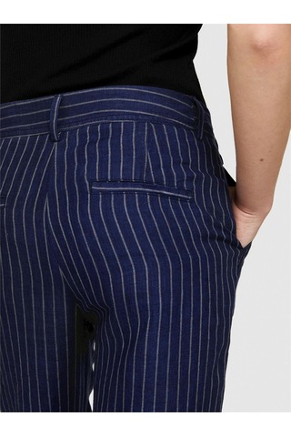Sisley %100 Keten Paçaları Dikişsiz Düz Paça Çizgisiz Pantolon Kadın Haki Mix Pantolon - 324p4nthlf055