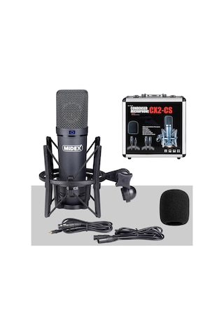 Midex Exclusive Paket-5 Stüdyo Ekipmanları Seti Monitör Mikrofon Ses Kartı Kulaklık