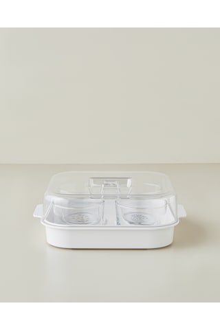English Home Floral Garden Melamin 4'lü Kahvaltılık 24,5x21,5 Cm Renkli Çok Renkli