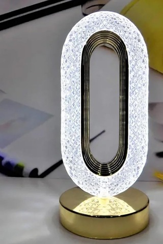 Şarjlı Dokunmatik Dekoratif Dim Edilebilir Masa Lambası Gold, Kristal Elmas Diğer