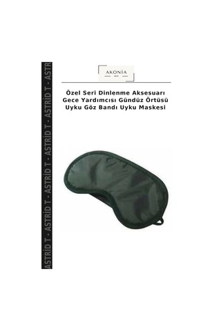 Astrid T Özel Seri Dinlenme Aksesuarı Gece Yardımcısı Gündüz Örtüsü Uyku Göz Bandı Uyku Maskesi Çok Renkli