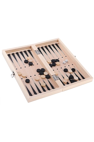 Homyl Katlanır Ahşap Satranç Takımı Oyuncak Karanlık-orman