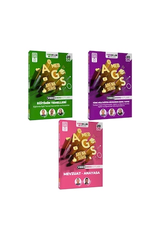 Yediiklim 2026 Meb Ags Ahenk Serisi Eğitimin Temelleri-eğitim Sisteminin Genel Yapısı-mevzuat Anayasa Video Ders Notları Seti 3 Kitap