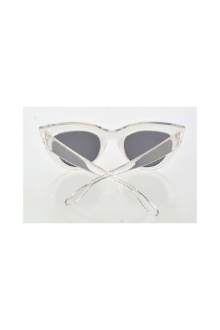Şeffaf Beyaz Çerçeve Cat Eye Kadın Güneş Gözlüğü - Moda Gözlük Abundance Prosperity