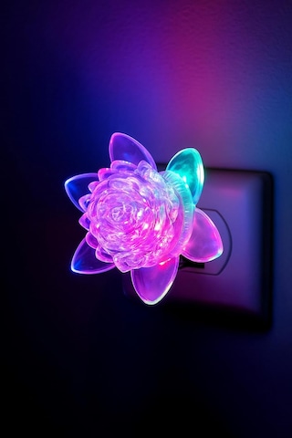Gece Lambası Tuşlu Koridor Hol Işığı Uyuma Işığı Rgb Sabit Çiçek