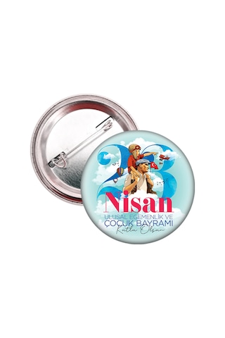 20 Adet - 23 Nisan Öğrenci Rozeti Model 5 Çok Renkli
