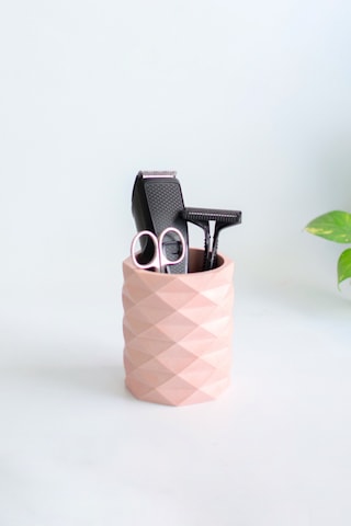 Dekoratif Geometrik Kalemlik Modern Beton Organizer Vazo Saksı Diş Fırçalık Ofis Düzenleyici Pempe