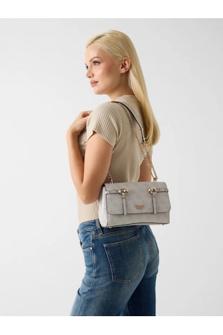 Guess Leona Logolu Dönüştürülebilir Kapaklı Çapraz Askılı Kadın Mavi Omuz Çantası Hwsg9917210-bnn Mavi