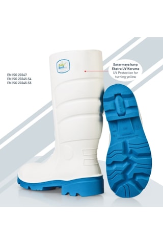 Polly Boot Galaxy 101 Beyaz Çelik Burunlu İş Çizmesi