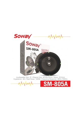Soway Sm-805a 20cm Midrange Kurşun Göbek 300w 60rms Hoparlör 2adt