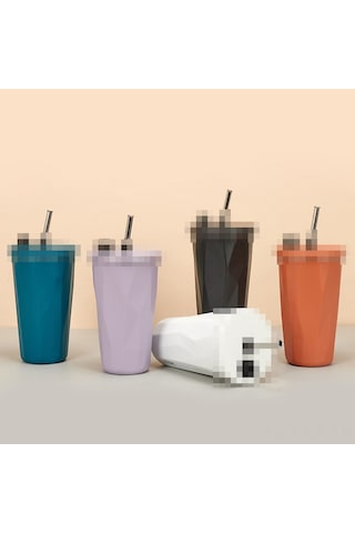 Reedark 304 Paslanmaz Çelik Isı Ve Soğuk Saklama Bardağı, 600ml Büyük Kapasite, Elmas Desenli, Arabada Kullanıma Uygun, Kahve/çay İçin Turuncu Diğer