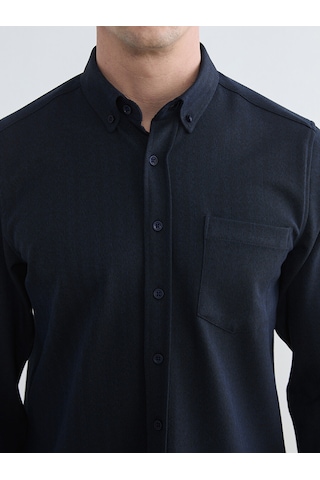 Lcwaıkıkı Classic Lacivert Regular Fit Desenli Erkek Gömlek