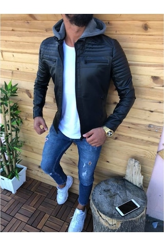 Oliggopol Erkek Deri Mont Ceket Beckham Model 2019 New Season.Vol.29 Siyah