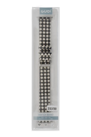 Apple Watch 42mm Karo Motif Kordon - Siyah