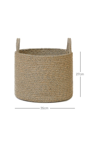 Ocean Home Textile Siyah Kırçıllı Jüt Halat Sepet 35 x 27 cm
