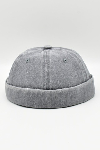 Külah Vintage Retro Eskitme Pamuk Cap Docker Şapka - Gri