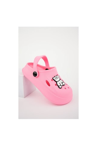 N Moda Unisex Çocuk Figürlü Sticker Sandalet-terlik Pembe