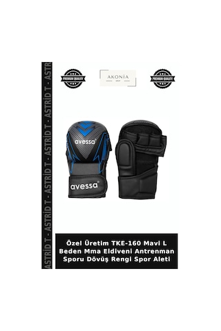 Özel Üretim Tke-160 Mavi L Beden Mma Eldiveni Antrenman Sporu Dövüş Rengi Spor Aleti