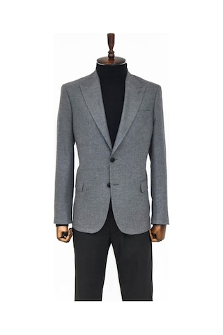 Wessi Desensiz Slim Fit Spor Gri Erkek Ceket 001