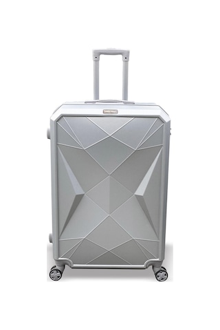 Coral High Diamond ABS Gümüş Büyük Boy Valiz 16618