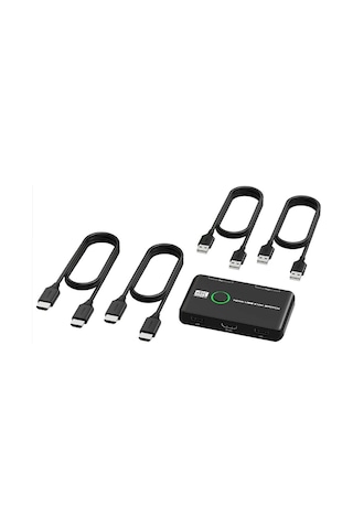 4k Hdmi Kvm Switch 2 Port Usb 2 Pc Tek Kasa Klavye Mouse Kontrol Çoklayıcı